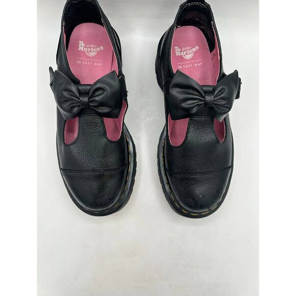 Dr. Martens x Lazy Oaf Bethan Leather Mary Jane Platform Shoes US 8 Black Bow - Picture 4 of 9
